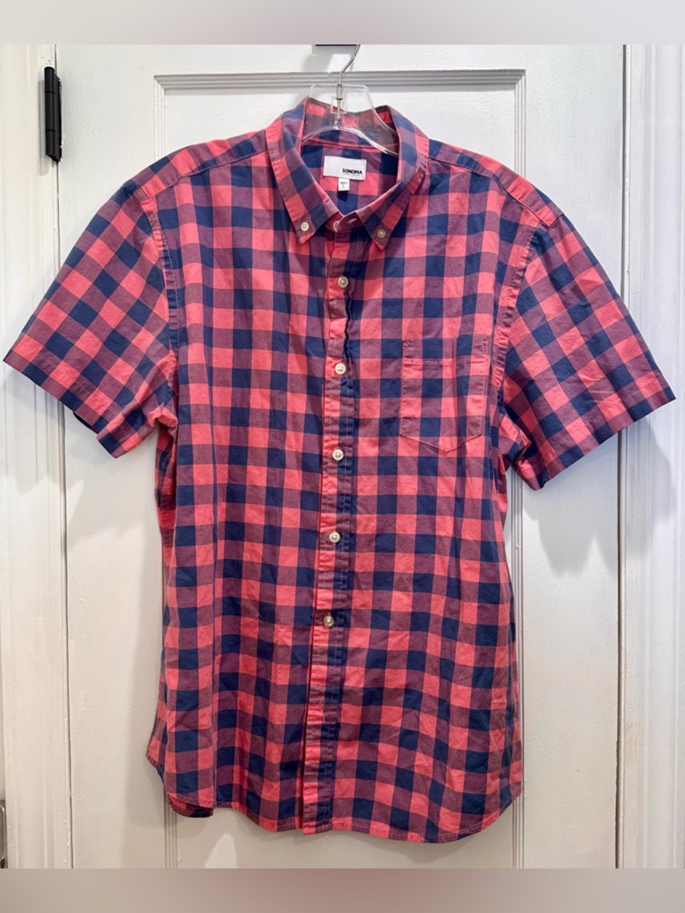 Sonoma men’s button up short sleeve shirt size L